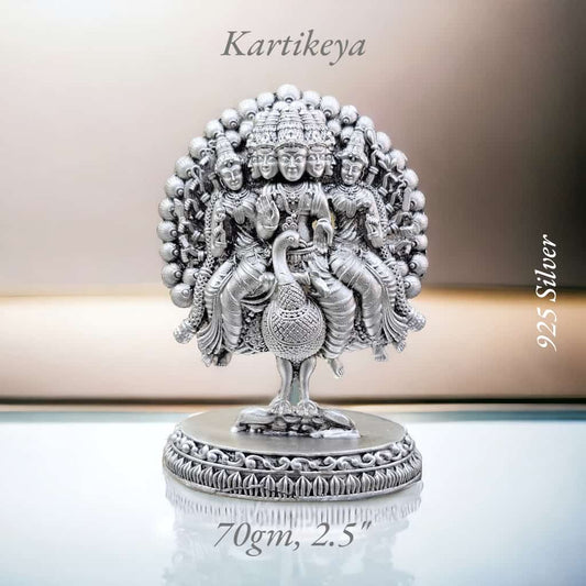 Lord Karthikeya Idol In Pure 925 Silver