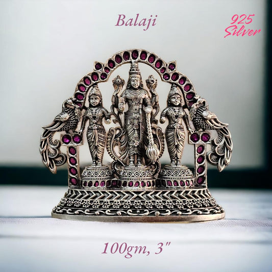 Lord Balaji Idol In Pure 925 Silver
