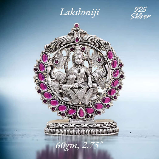 Goddess Laxmi Idol In Pure 925 Silver