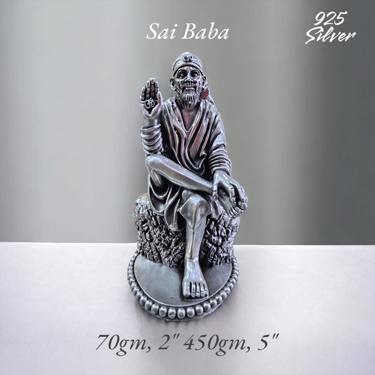 Sai Baba Idol In Pure 925 Silver