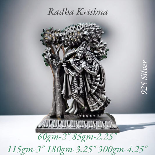 Radhe Krishna Idol In Pure 925 Silver