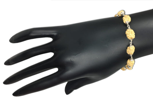 2 Mukhi Indonesian Rudraksha Bracelet In Silver