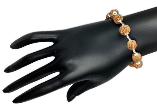 6 Mukhi Indonesian Rudraksha Bracelet In Silver