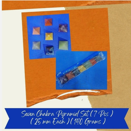 Seven Chakra Pyramid Set 7 Chakra Healing Pyramids Activated & Energized 1 Inch