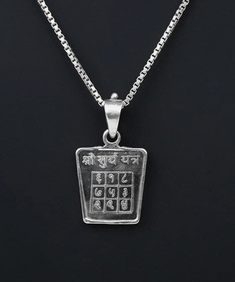 Surya (Sun) Planet Yantra Pendant Pure Silver Activated & Energized Locket