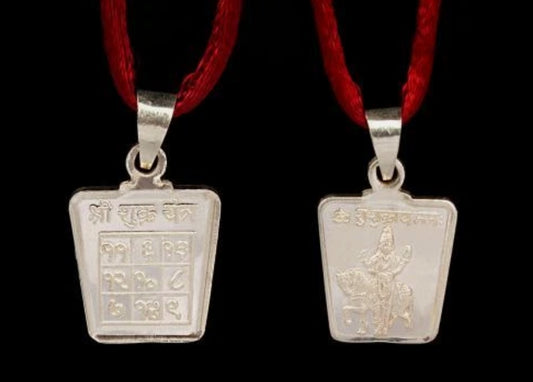 Shukra (Venus) Planet Yantra Pendant Pure Silver Activated & Energized Locket