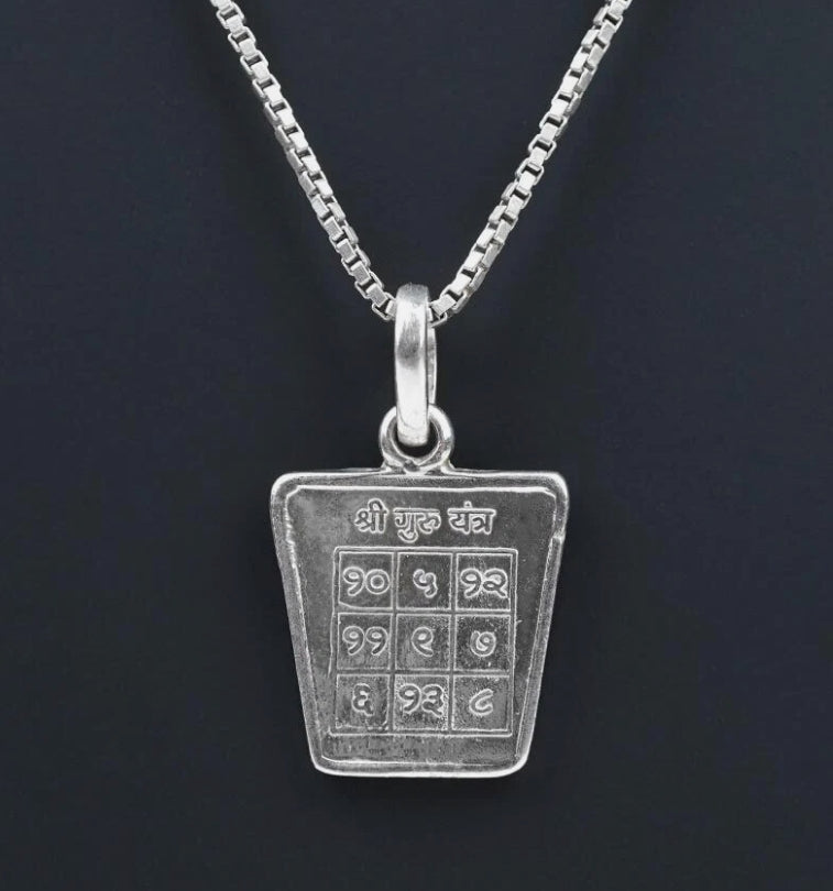 Guru (Jupiter) Planet Yantra Pendant Pure Silver Activated & Energized Locket