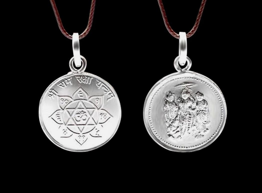 Ramraksha Yantra Pendant Pure Silver 999 Activated & Energized Locket