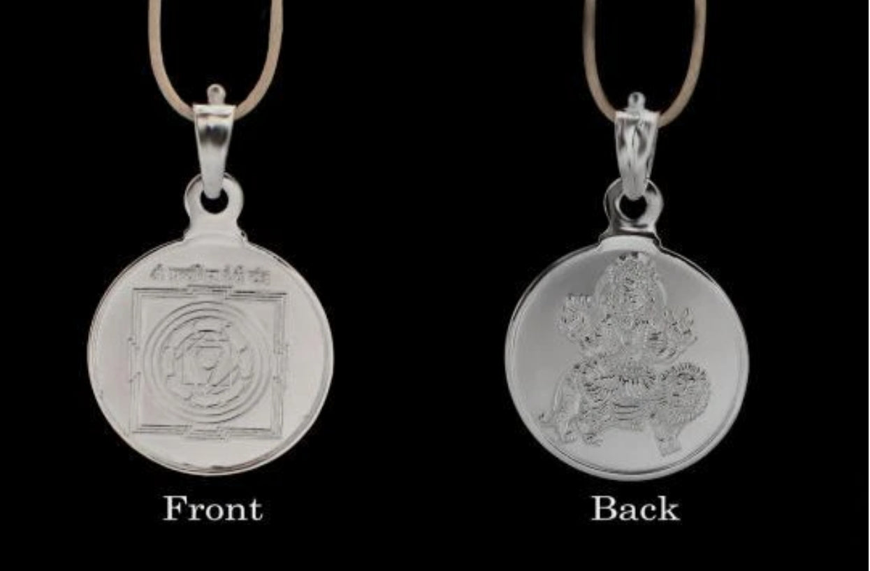 Pratyangira Devi Yantra Pendant Pure Silver 999 Activated & Energized Locket