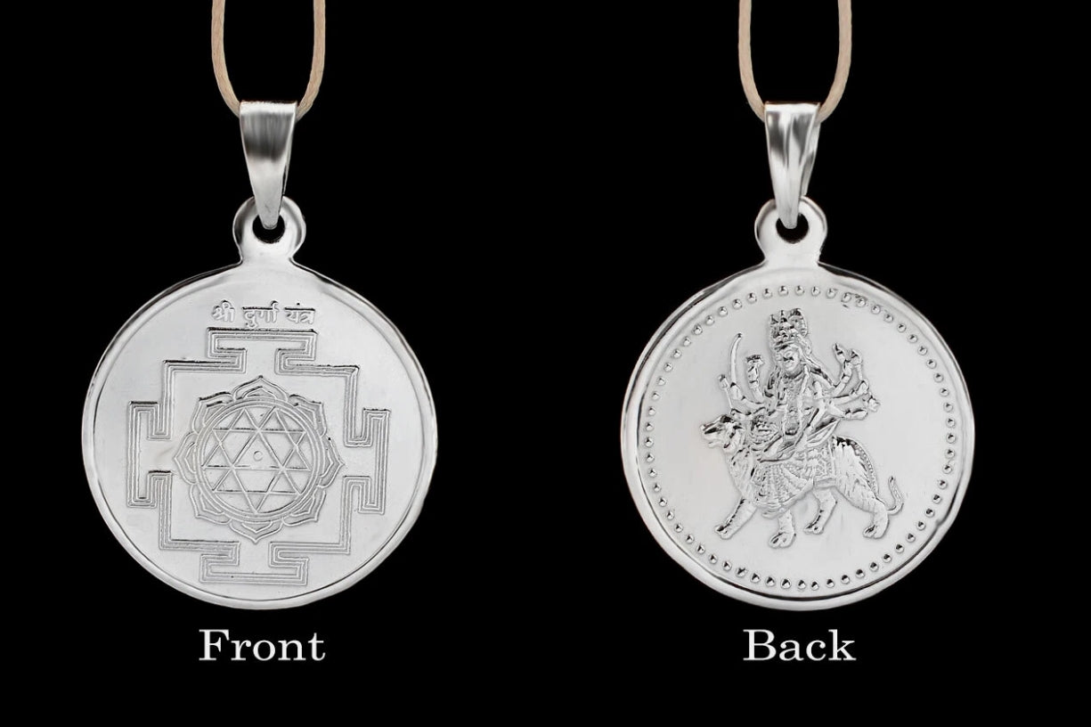 Durga Yantra Pendant Pure Silver 999 Activated & Energized Locket