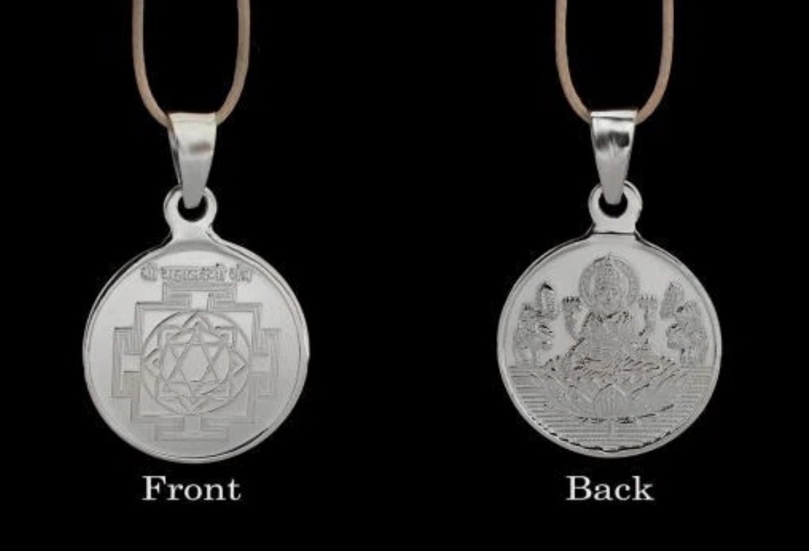 Mahalaxmi Yantra Pendant Pure Silver 999 Activated & Energized Locket