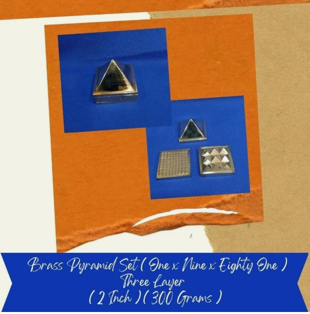 Brass Pyramid Set 3 Layer For Entrance/Main Door 2 Inch Activated & Energized