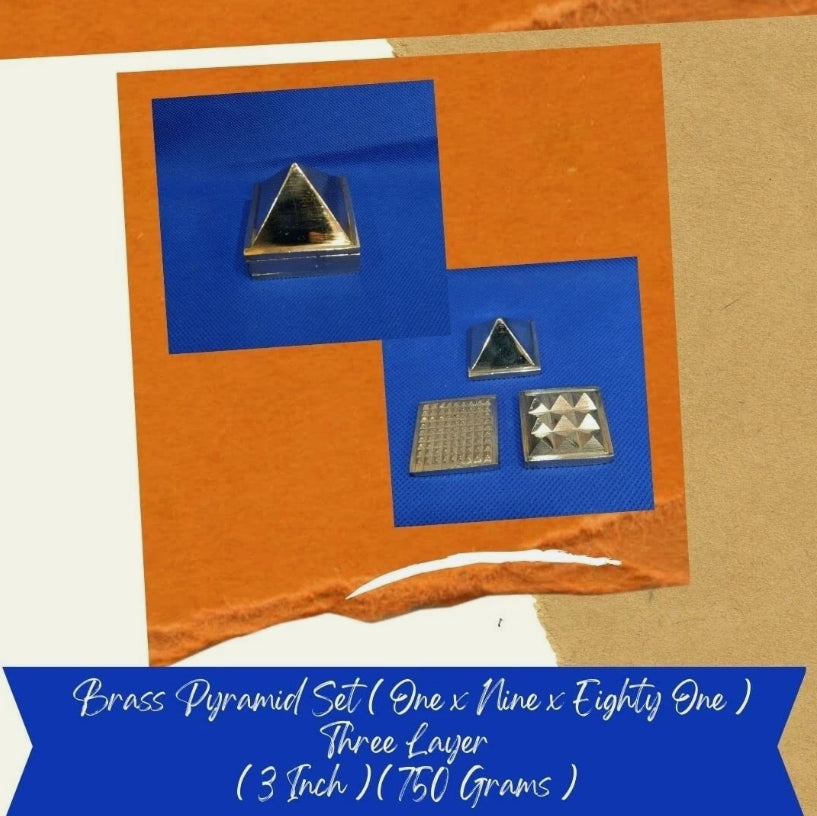 Brass Pyramid Set 3 Layer For Entrance/Main Door 4 Inch Activated & Energized
