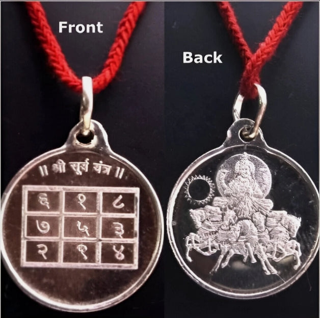 Surya Yantra Locket / Pendant Pure Silver Activated & Energized