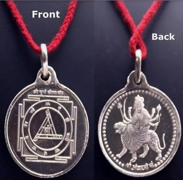 Durga Bisa Yantra Locket / Pendant Pure Silver Activated & Energized