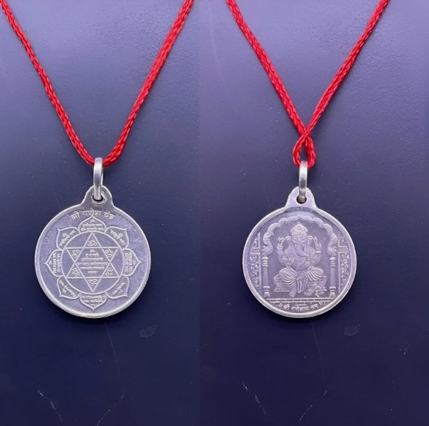Ganesh Yantra Locket / Pendant Pure Silver Activated & Energized