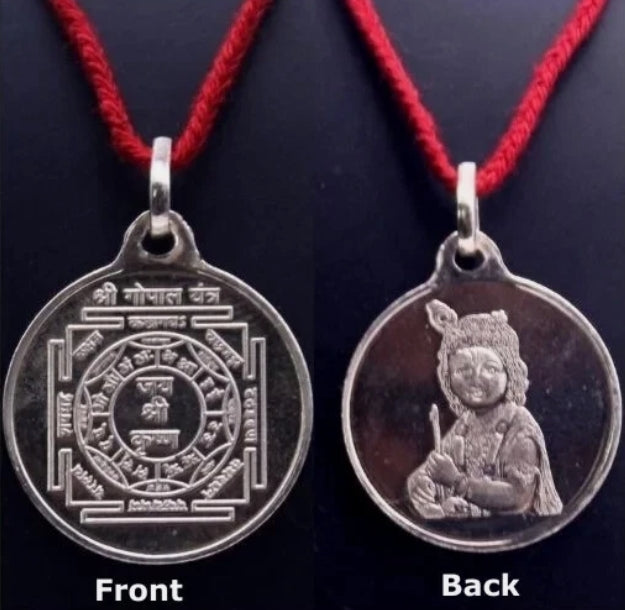 Santan Gopal Yantra Locket / Pendant Pure Silver Activated & Energized