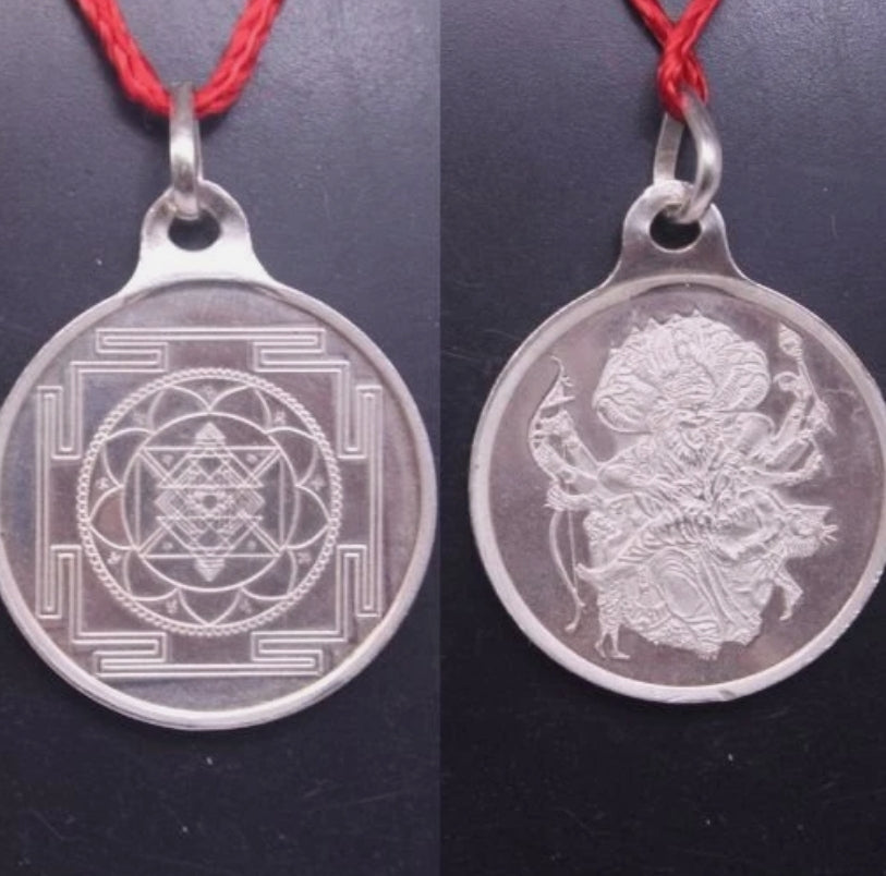 Narasimha Yantra Locket / Pendant Pure Silver 10 Grams Activated & Energized