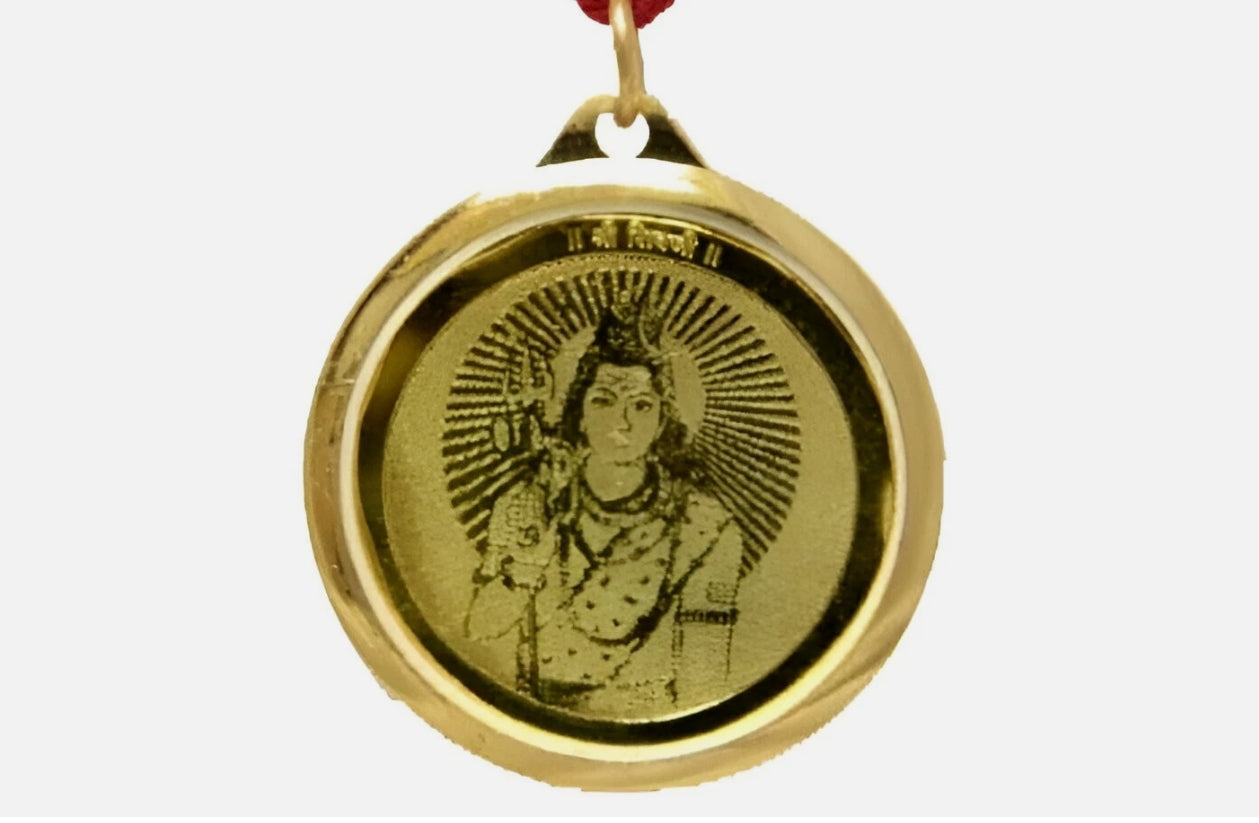 Kailash Dhanraksha Yantra Locket / Pendant Gold Plated Activated & Energized