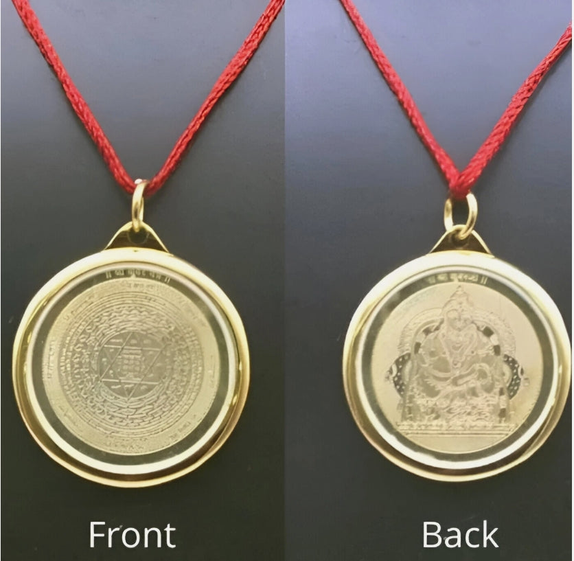 Kuber Yantra Locket / Pendant Gold Plated Activated & Energized