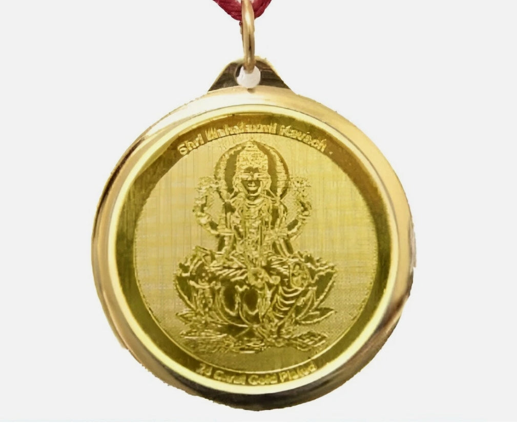 Mahalaxmi Yantra Locket / Pendant Gold Plated Activated & Energized