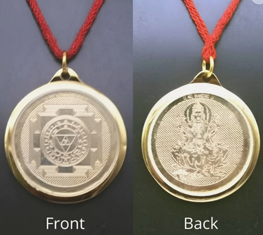 Kanakdhara Yantra Locket / Pendant Gold Plated Activated & Energized