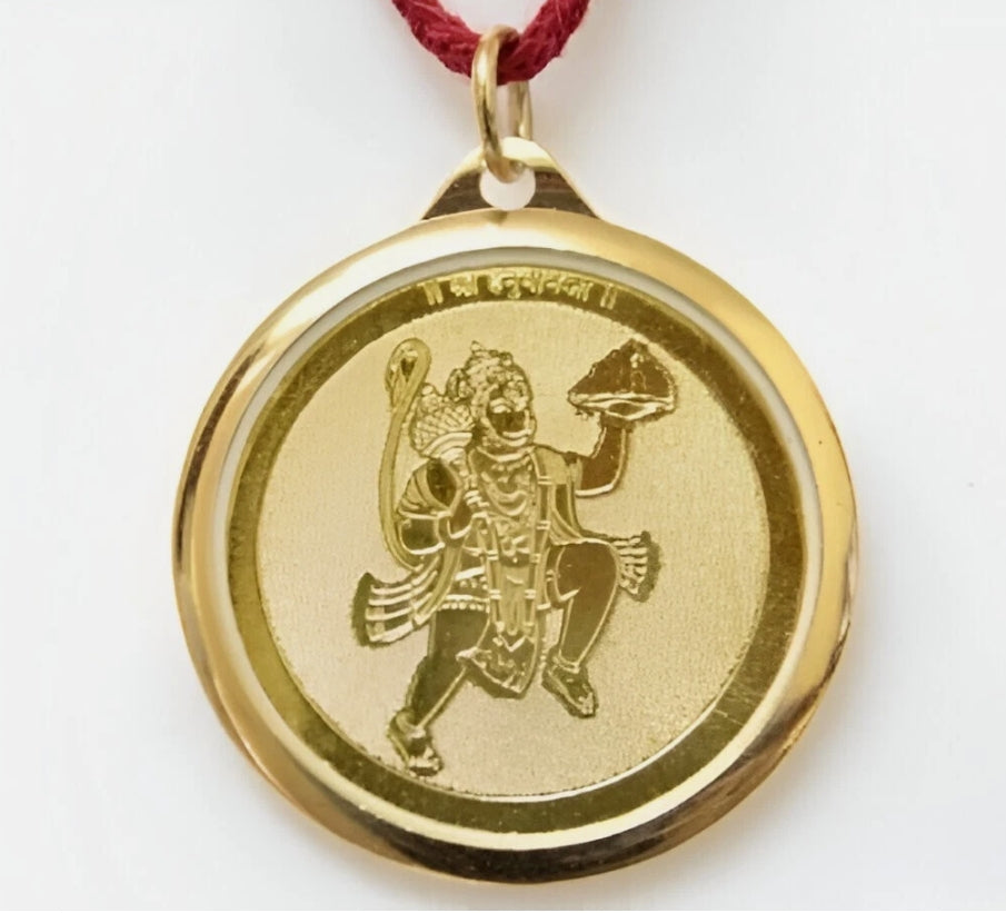 Hanuman Yantra Locket / Pendant Gold Plated Activated & Energized