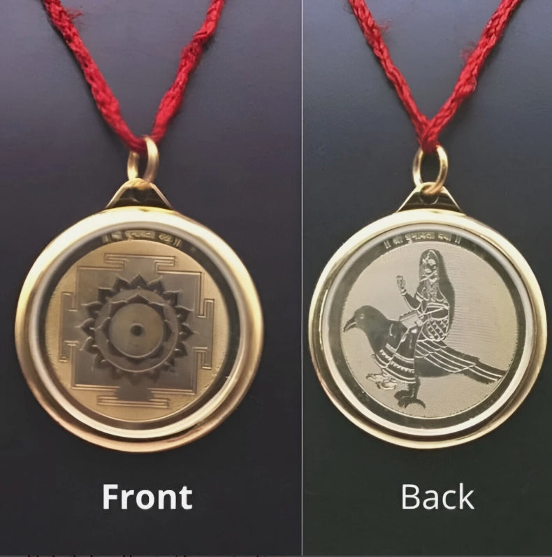 Dhumavati Yantra Locket / Pendant Gold Plated Activated & Energized