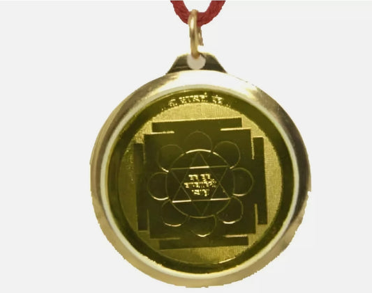 Saraswati Yantra Locket / Pendant Gold Plated Activated & Energized