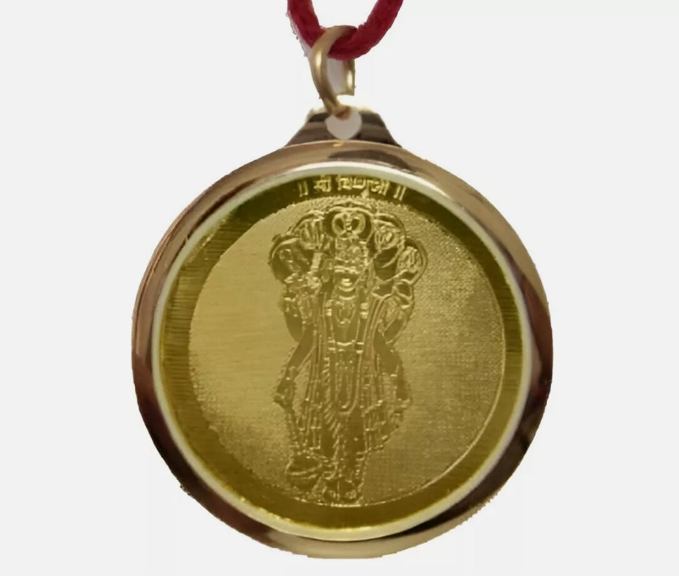 Maha Sudarshan Yantra Locket / Pendant Gold Plated Activated & Energized