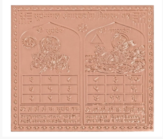 Guru Shukra Yuti Yog Nivaran Yantra 3 Inch
