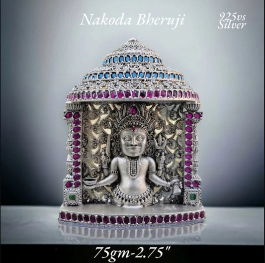 Shri Nakoda Bheruji Idol In Pure 925 Silver