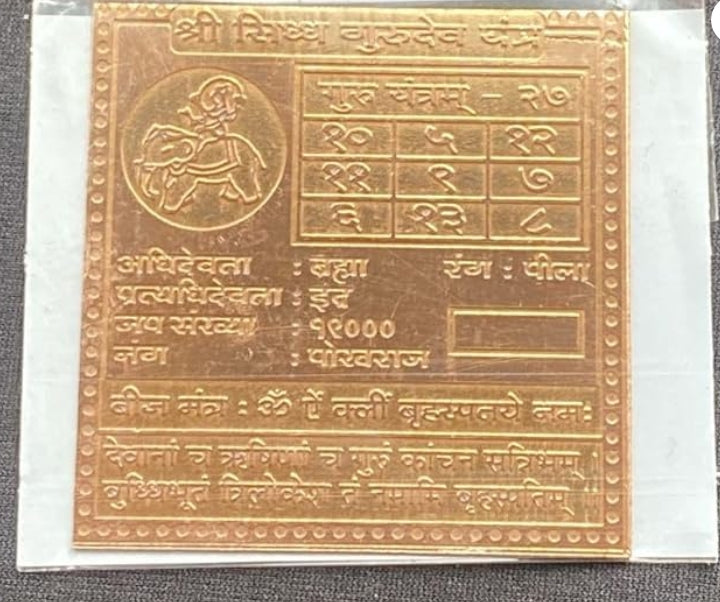 Guru (Jupiter) Planet Yantra 9 Inch