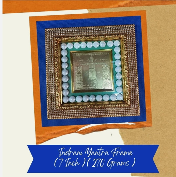 Vastu Dosh Nashak Indrani Yantra Frame For Good Luck 7 Inch Activated Energized
