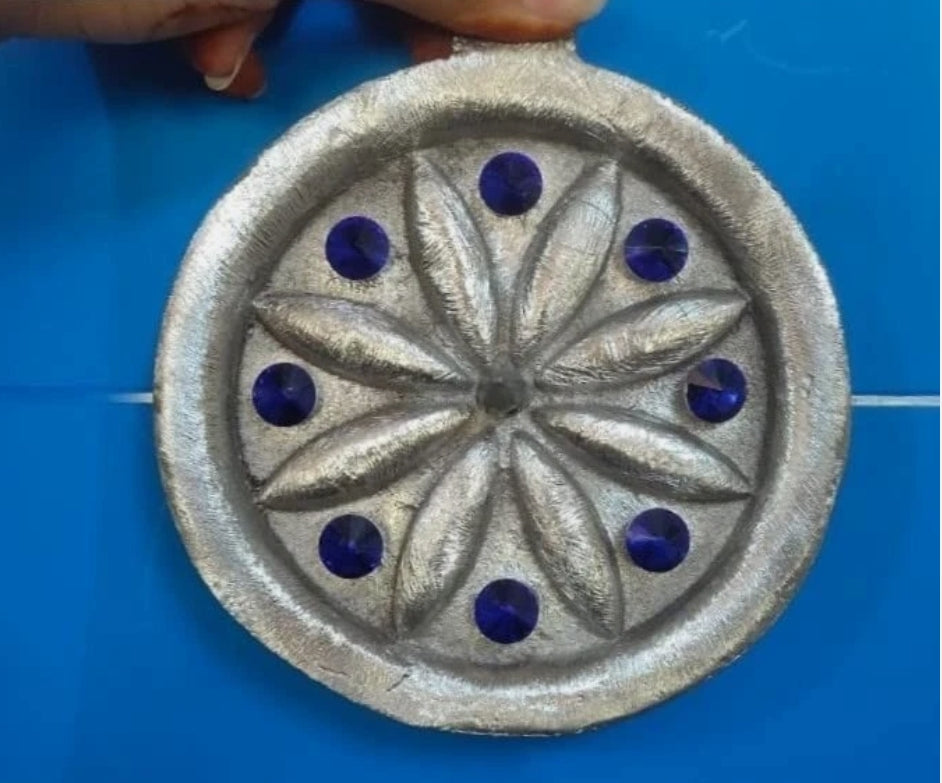 Shani Tarka Lead Metal With Gemstone For West Disha/Direction 5 Inch Energized