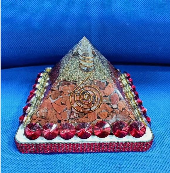 Red Carnelian Crystal Pyramid 3 Inch Energized & Activated For Vastu Correction