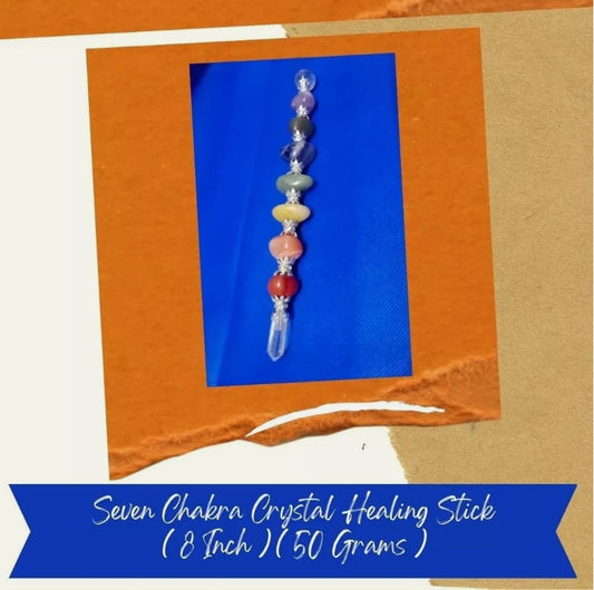 Seven Chakra Crystal Healing Stick for Meditation, Reiki, Healing Energized