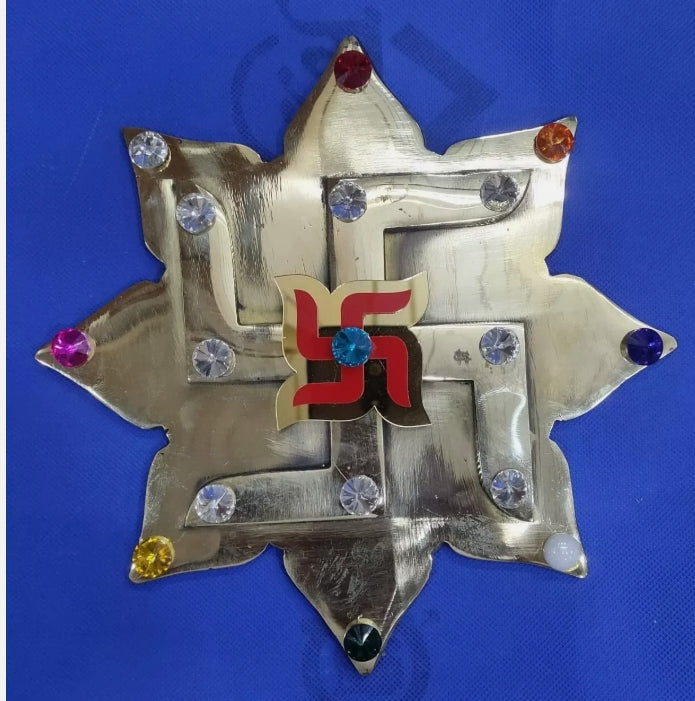 Brass Lotus Swastik For All Navgraha & Vastu Dosh Nivaran 8 Inch Energized
