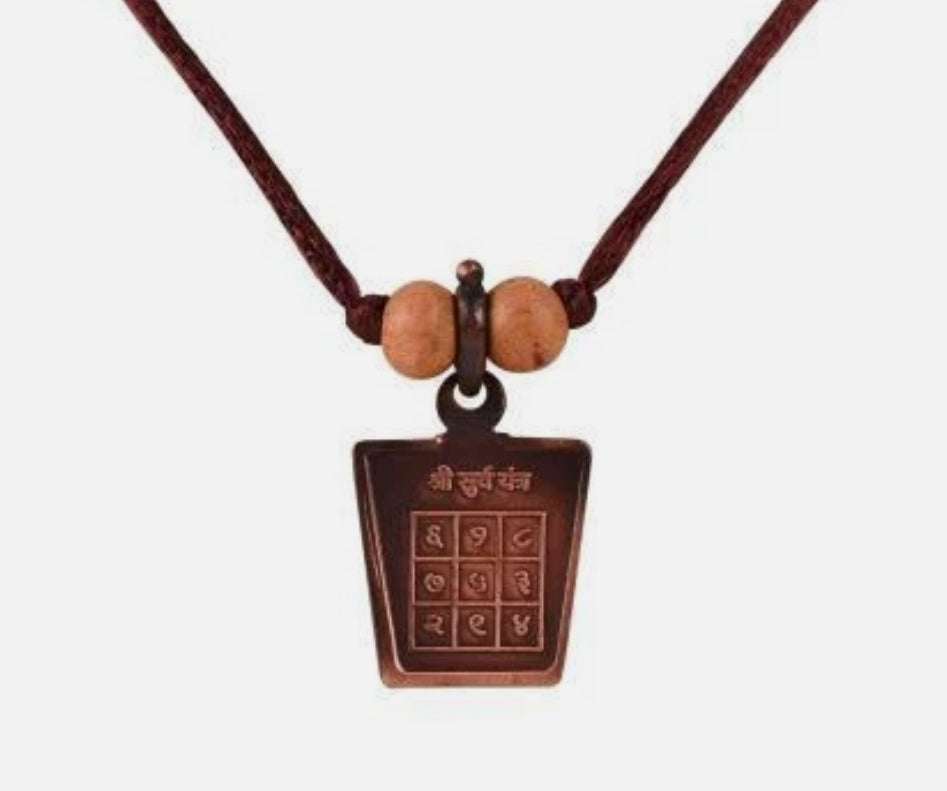 Surya (Sun) Planet Yantra Pendant Pure Copper Activated & Energized Locket