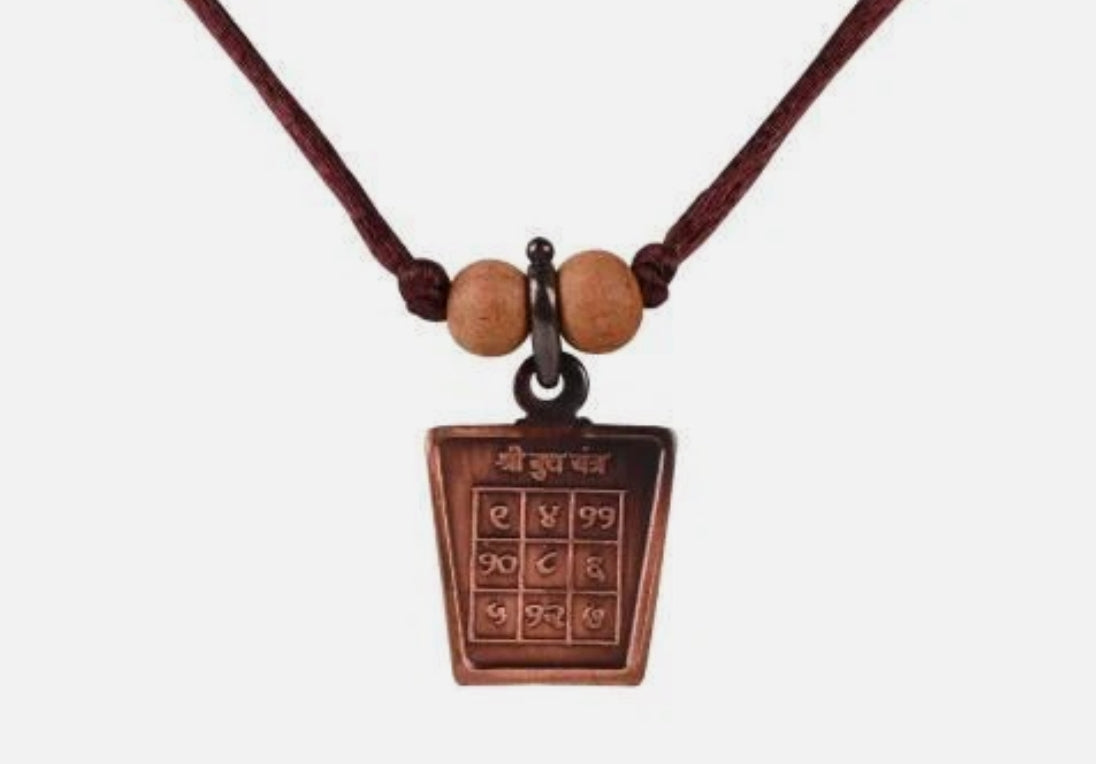 Budh (Mercury) Planet Yantra Pendant Pure Copper Activated & Energized Locket