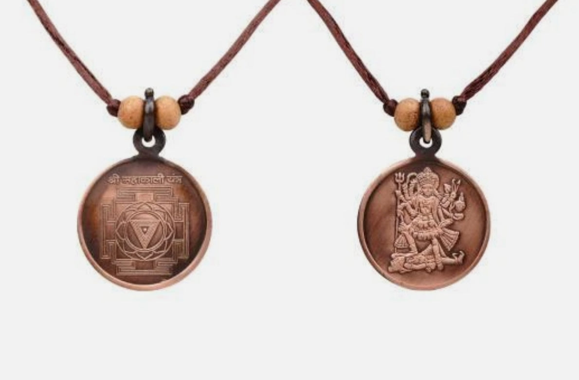 Mahakali Yantra Pendant In Pure Copper Activated & Energized Locket