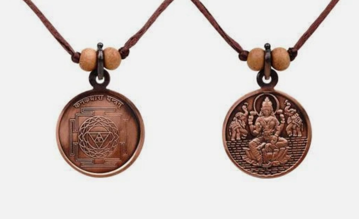 Kanakdhara Yantra Pendant In Pure Copper Activated & Energized Locket