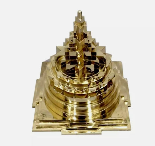 Meru Shree Yantra Pyramid In Alloy Metal Solid 7 Inches Energized