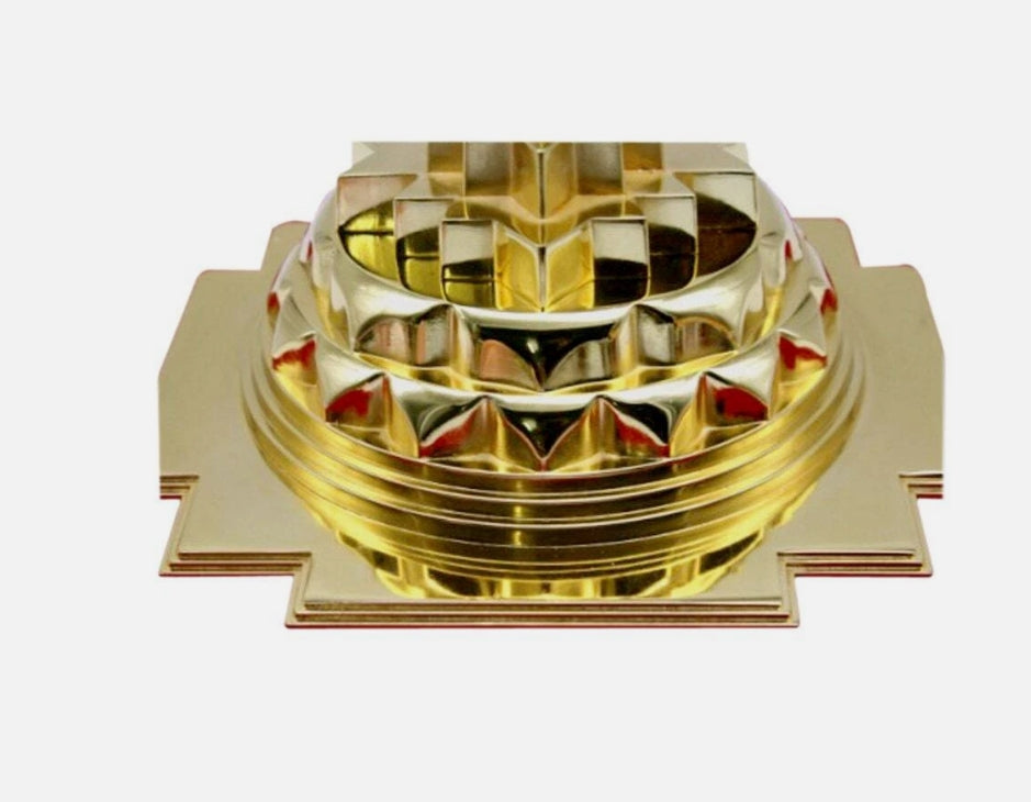 MahaMeru Shree Yantra Pyramid In Panchdhatu Metal Hollow 8 Inches Energized