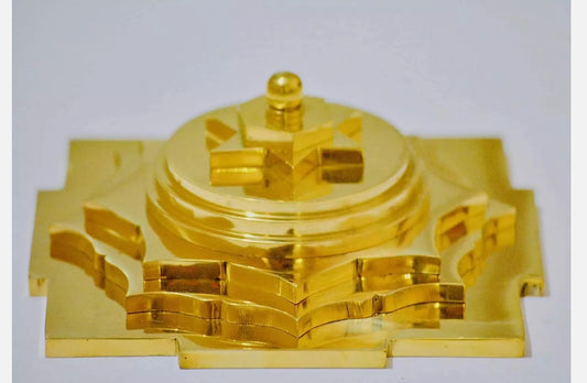 Lord Kuber Meru Yantra Pyramid In Brass Metal 5 Inch Energized