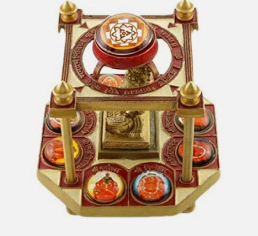 Shri Ashtavinayak Yantra Chowki In Brass/ Ganesh Yantra Chowki / Ganpati Yantra