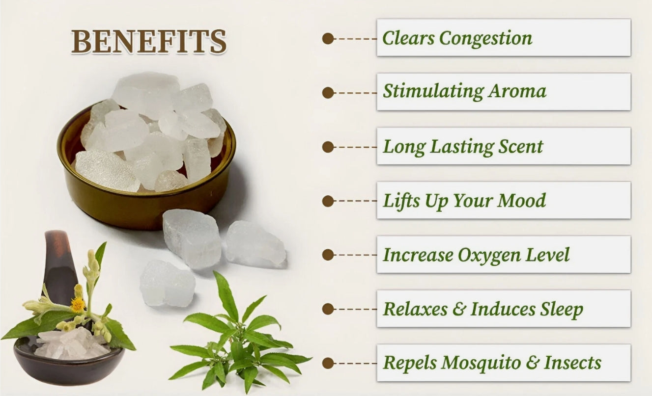 Natural Bhimseni Kapur Powder / 100% Pure Bhimseni Camphor For Pooja Meditation