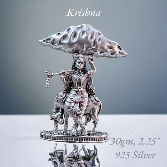 Shree Krishna Idol In Pure 925 Silver