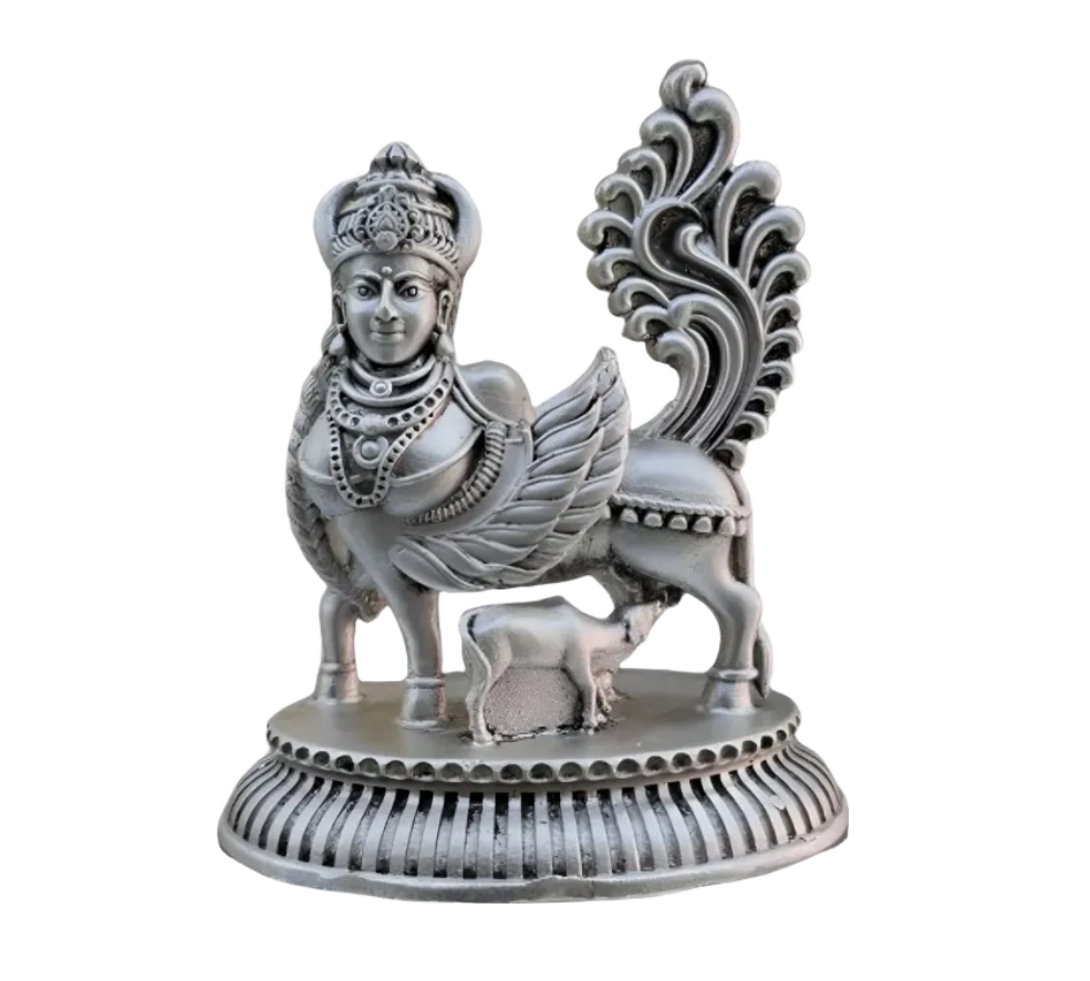 Kamdhenu Cow With Calf In Pure 925 Silver