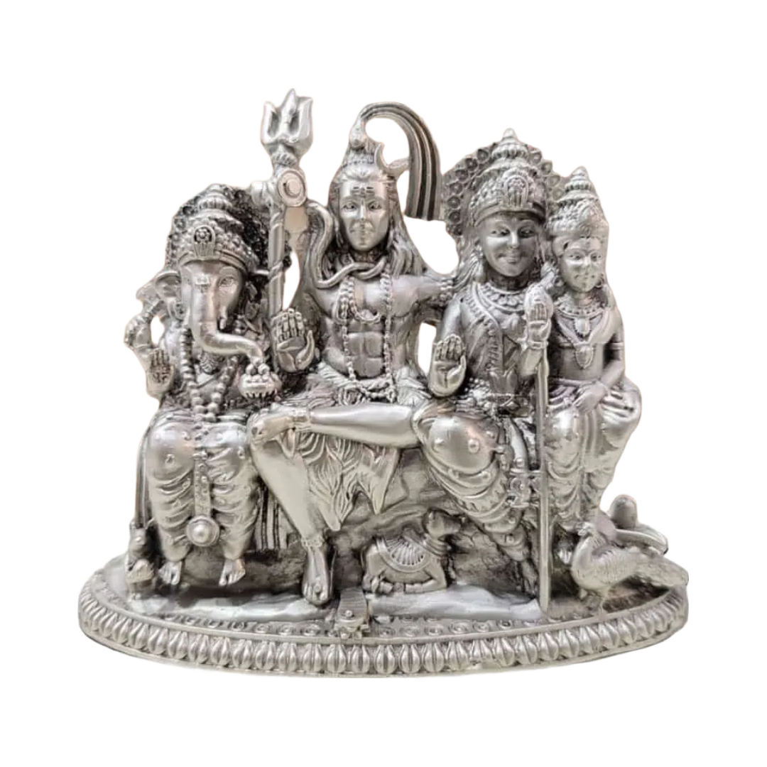 Shiv Parivar Idol In Pure 925 Silver